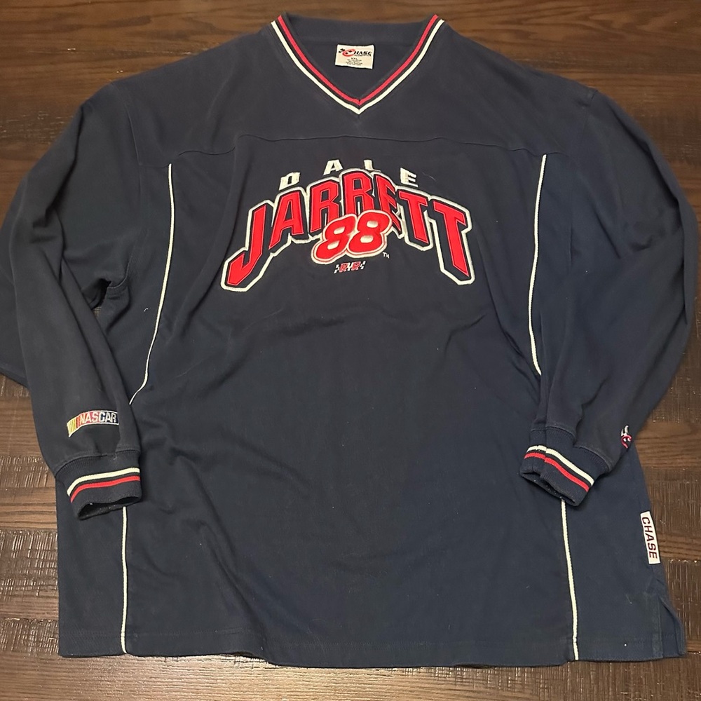 Vintage Chase Authentic NASCAR Dale Jarrett #88 Navy Blue Crewneck XXL Vtg 90s